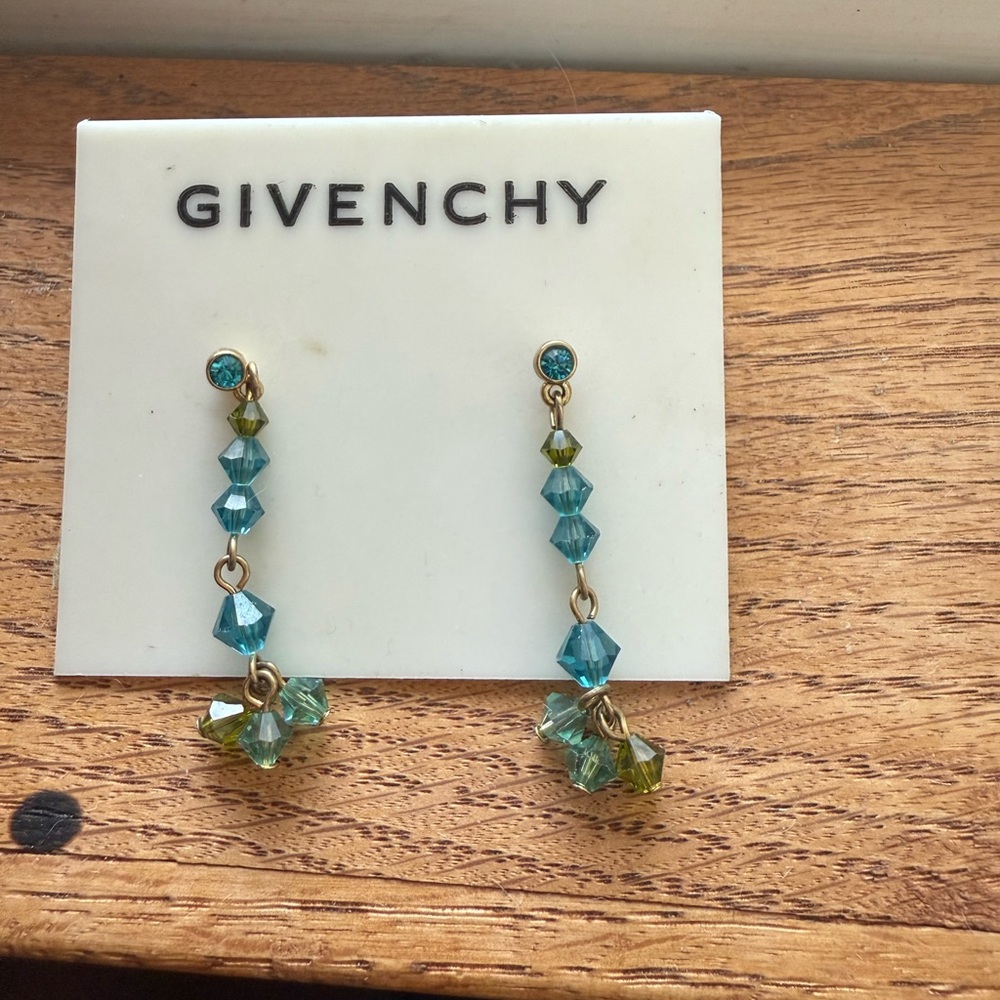 Givenchy vintage dangle earrings lovely colors. Dress up your look. New On Card - Picture 3 of 4